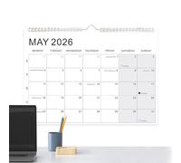 Calendario 2026-2027 de 18, agenda a rayas con días festivos y fases lunares, calendario 18 de enero de 2026 - junio de 2027 - para casa, oficinas, aula, sala