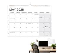 Calendario 2026-2027 - Planificador De Bloques De Doble Alambre, Fase Lunar Navideña, Calendario De Pared De 18 Meses | Planificador De Muros Para La Gestión De Tareas A Corto Plazo Junto Con Un Crono