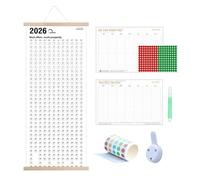 Calendario 2026-2027, planificador diario anual con pegatinas y bolígrafo | Calendarios 2026-2027 Decoración de pared - Para citas académicas Familia Hogar Y Escuela Y Dormitorio