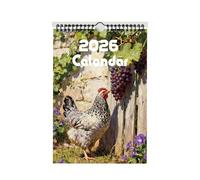Calendario 2026 Calendario con temática de pollo 2026, for comprobar fechas, decoración del hogar, 1 ud Calendario familiar 2026