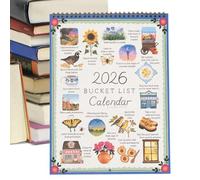 Calendario 2026 - Calendario de Estacional de 22 x 30 cm para Oficina - Semanal de Escritorio,para Hábitos Salud Estudio Hogar Vacaciones Cumpleaños Viaje