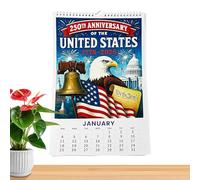Calendario 2026 | Calendario de pared conmemorativo 250 de Estados Unidos | Agenda mensual 2026 para interiores, escuela, hogar, oficina, sala de estar, estudiantes, familia, , organización