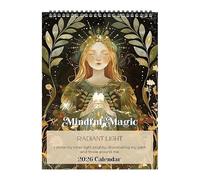 Calendario 2026: Calendario de pared cuadrado Mindful Magic 2026, vista mensual, 12 meses con citas inspiradoras