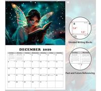 Calendario 2026 | Calendario De Princesas Encantadoras | Arte De Fantasía Para El Hogar Cocina Salón Oficina