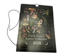 Calendario 2026 Calendario del bosque oscuro 2026 Art House Lunar Calendario familiar 2026