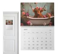 Calendario 2026 - Calendario Mensual De Pared 2026 Vacas De Las Tierras Altas | Material de Oficina Organizador Personal para Gestión del Tiempo Planificación de Citas Metodos y Lista de Tareas