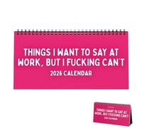 Calendario 2026 "Cosas que quiero decir en el trabajo", calendarios de oficina sarcásticos con citas humorísticas, calendario de escritorio for decorar la oficina(Red)