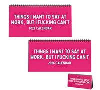 Calendario 2026 "Cosas que quiero decir en el trabajo", calendarios de oficina sarcásticos con citas humorísticas, calendario de escritorio for decorar la oficina(Red*2)