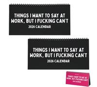 Calendario 2026 "Cosas que quiero decir en el trabajo", calendarios de oficina sarcásticos con citas humorísticas, calendario de escritorio for decorar la oficina(Black*2)
