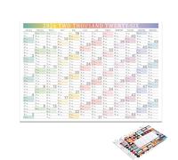 Calendario 2026 de 12 meses, póster semanal de papel grueso con pegatinas | Gran calendario planificador decoración de pared | para el hogar, escuela, aula, alumno familiar