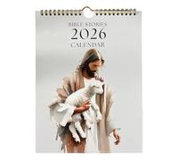 Calendario 2026 de historias bíblicas de doble bobina, calendario mensual de pared con papel rasgable para decoración de pared del hogar, calendario de qué año