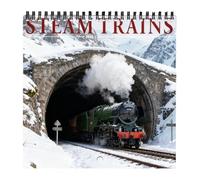 Calendario 2026 de Steam Trains - 12 meses de pared cuadrada familiar 2026, 8.2 x 8.2 pulgadas, calendario de pared cuadrado vintage paisaje de trenes de vapor planificador de horarios para