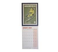 Calendario 2026, diseños retro estilo sellos, calendario retro 2026 pájaros ilustrados - para dormitorio escolar, trabajo apartamento dormitorio hotel aula cita, eventos
