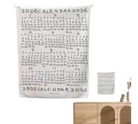 Calendario 2026 - Estilo de dibujo a lápiz dibujado a mano en tela, Calendario mensual 2026, Planificador de diseño artístico | Perfecto para la escuela, viajes, trabajo, apartamentos, dormitorios, ho