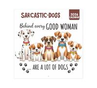 Calendario 2026, Fun Dogs Monthly Calendar Planner, Schedule Display Whiteboard, Academic Wall Organizer for Planning Holidays, Office Tasks, Home School Workspaces 8.27x8.27 Inches
