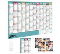Calendario 2026 | Gran Calendario De Pared 2026 & Agenda | Planificador Mensual Póster Con Pegatinas Para Residencia, Apartamento, Oficina, Escuela, Aula, Familia, Profesor & Estudiante Planificación