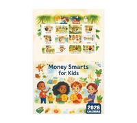 Calendario 2026 Money Smarts para niños, ayuda a los niños a aprender la gestión del dinero temprano, ilustraciones coloridas y concepto de gestión del dinero, para el aula o el aprendizaje en casa