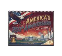 Calendario 2026 | Organizador Coleccionable Histórico Patriótico,Calendario De Pared Artístico 2026,para Hogar Familia Escuela Oficina