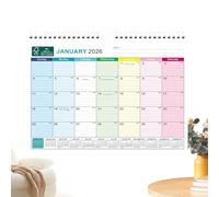 Calendario 2026 - Papel grueso con marcadores de vacaciones y área de notas | Calendario de 18 meses enero 2026-2027 | para programación académica, Año Nuevo, oficina en casa, escuela, aula y