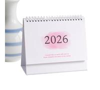 Calendario 2026 para escritorio, calendario de escritorio 2025-2026, planificador mensual con encuadernación de alambre, estético para el hogar, apartamento, oficina, escuela, aula, dormitorio