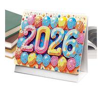 Calendario 2026 para Escritorio - Diseño de Diamantes de imitación Calendario de Mesa de Oficina 2026,Planificador mensual Escritorio Accesorios para Maestros Estudiantes Aula Mesa Cumpleaños Navidad