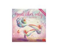 Legami - Calendario de Pared 2026, Good Vibes Only, Calendario de Pared Grande, 12 Meses y Planificador Anual, en 6 Idiomas, Espacio para Notas, Días Festivos Internacionales, 30 x 29 cm