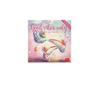 Legami - Calendario de pared 2026, Good Vibes Only, calendario de pared pequeño, 12 meses y planificador anual, en 6 idiomas, espacio para notas, signos del zodiaco, fiestas internacionales, 18 x 18