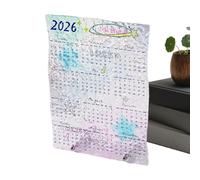 Calendario 2026,Planificador artístico de acrílico transparente, 12 meses con calendario mensual | Para estudio dormitorio, decoración de planeamiento diario
