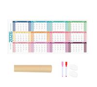 Calendario 2026 - Planificador De Pared De Borrado Calendario Grande | Planificador De La Agenda Con Papel Grueso, Horario De Pared Colgante De 12 Meses Para Decoración De Roma, Familia, Estudian
