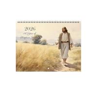 Calendario 2026 - Planificador diario de Jesús cristiano, papel - Planificador colgante decoración de pared para planificación diaria en el hogar, lugar de trabajo, aula, dormitorio, reunión familiar