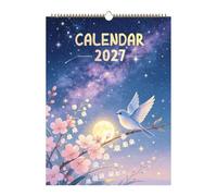 Calendario 2027 De Aves Planificador De 12 Meses Con Aves Raras Y Escritura