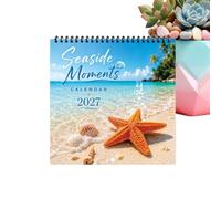 Calendario 2027 Planificador Familiar Colgante 12 Meses Tema Playa