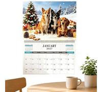 Calendario 2027 y lindo planificador de 12 meses para perros | Calendario anual de perros A4 para programación, organización, planificación, hogar, oficina, escuela