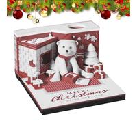 Calendario 3D 2025, bloc de notas 3D calendario 2025, bloc de notas, calendario de mesa - decoración de escritorio, arte tallado en papel con luces LED, calendario de Navidad