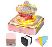 Calendario 3D 2026, 3D Tear Off Calendario con Luz, Carrusel Creative Notas de Bricolaje, Bloc Notas 3D Escultura de Papel Creativa, 3D Calendari-Mesa Escritorio 2026 (Carrusel)