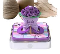 Calendario 3D 2026 - Bloc de notas 3D en forma de rosa | Bloc de notas con iluminación LED, estuche acrílico para planificación, grabación, seguimiento de hábitos, marcapáginas