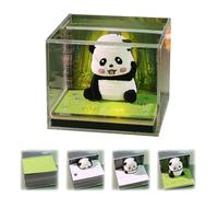 Calendario 3D 2026, bloc de notas con forma de panda, calendario de escritorio 3D con luz LED, calendario de arte tallado en papel con bloc de notas para el hogar, oficina, Navidad, vacaciones, regalo