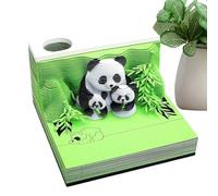 Calendario 3D 2026 | Calendario artístico de escultura de papel panda | Bloc de notas de escultura de papel para asistentes ejecutivos, independientes, estudiantes universitarios, profesores, salas de