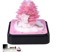 Calendario 3D 2026 | Calendario de bloc de notas con tallado de papel | Divertida decoración de bloc de notas con tallado de papel 3D para lugar de trabajo, librería, 3, dormitorio, estudio, sala de