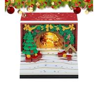 Calendario 3D 2026 - Navidad Lágrima 3D Bloc de notas 2026 Agenda - Bloque de notas de decoración del hogar con luces LED para el dormitorio de la casa Sala de estar Oficina Escuela Adultos Niños