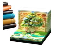 Calendario 3D Bloc de notas 2026 | 3D Memo Block Art Notas adhesivas | Escultura de tiempo de calendario de desgarro Bloc de notas para planificador hábito rastreador de libros