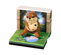 Calendario 3D - Bloque De Papel Cuadrado De 3.35 Pulgadas, Pieza De Escritorio Con Vista Diaria, Bloque De Animales Juguetones, Cubo De Fecha Compacto, Acento De Planificación Estacional | Oficinas