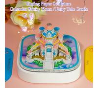 Calendario 3D, castillo de cuento de 3D, decoración del hogar, calendario de escritorio de papel extraíble, para Navidad, vacaciones, cumpleaños, sala de estar, sala de estudio, oficina