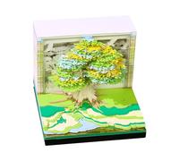 Calendario 3D de casa de árbol - Bonito diseño de manualidades de papel, accesorio de escritorio artístico, bloc de notas colorido, organizador decorativo ligero, calendario de papel 3D 2025 para