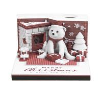 Calendario 3D Del Oso De Navidad - 2026 Bloque De Oficina, Accesorios De Oficina, Calendario De Rasgación 3D | Bloc de notas De Decoración Para El Caso, Planificador De Estudiantes De Maestros, Para
