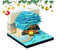 Calendario 3D genérico | Calendario escultura de papel | Bloc de notas artístico diseño de casa árbol con luces y páginas desmontables para aula, vacaciones, transporte deportivo, maestro casa