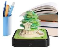 Calendario 3D Ornamento Escritorio Con Diseño Artístico Árbol Y Casa