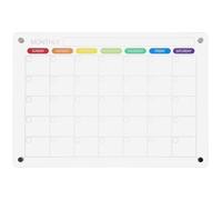 Calendario Acrílico Mensual Magnético Borrable para Nevera Blanco | Planificador Mensual de Pared, Superficie Transparente, Fácil de Pegar, Resistente a Curvaturas, para Escuela