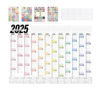 Calendario anual 2025,2025 | Calendario anual cuadrado | Planificador familiar de enero de 2025 a diciembre de 2025, accesorios de escritorio de decoración del hogar para