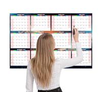 Calendario anual 2026 - 24 x 34 pulgadas, cheque de doble cara borrable en , planificador anual 2026, calendario de pared | para leer, salud, estudio mental, escuela, tareas en casa, entrenamiento